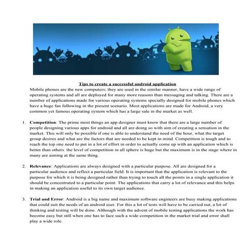 Tipstocreateasuccessfulandroidapplication