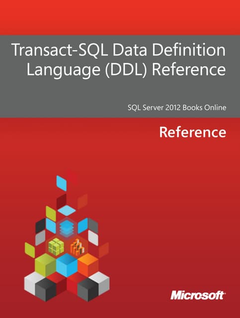 Transact sql data definition language - ddl- reference