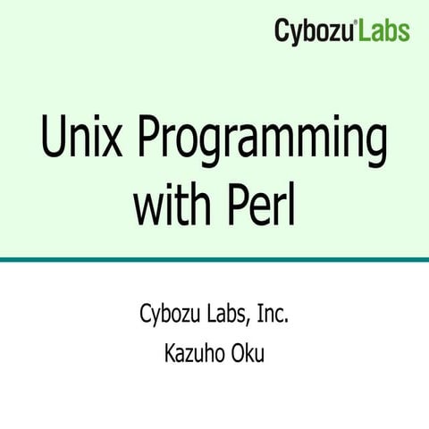 Unix Programming with Perl