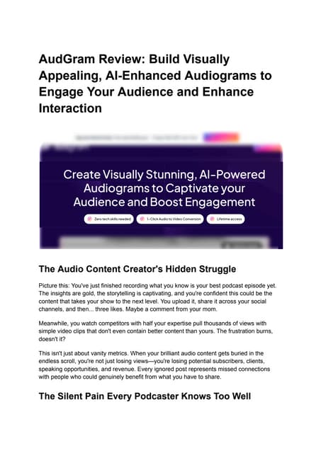 AudGram Review: Build Visually Appealing, AI-Enhanced Audiograms to Engage Yo...