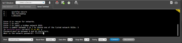 Enter the password for the WiFi network