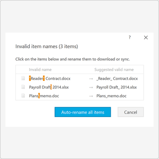 Supporting invalid characters and colliding file names