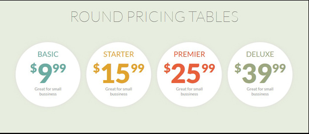 round pricing table