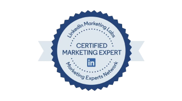 illustration of a badge that reads Certified Marketing badge