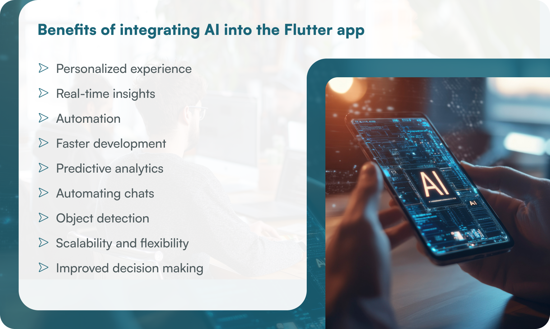 Benefits of integrating AI into the Flutter app