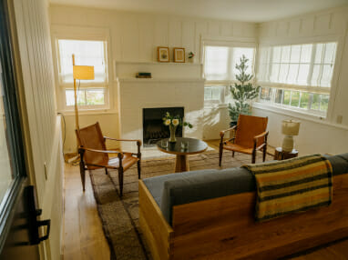 Fern's Cottage living room at Dawn Ranch