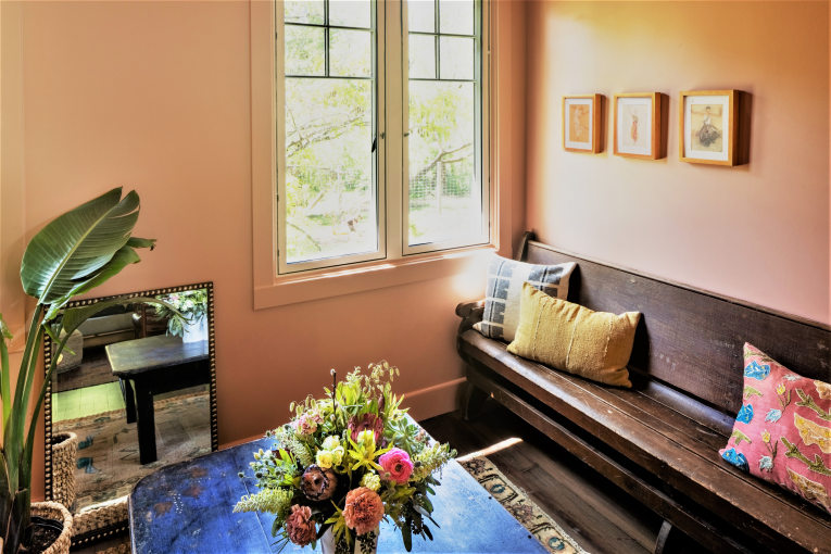 Olives cottage living room at Dawn Ranch