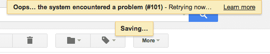 O Gmail tentando enviar um e-mail.
