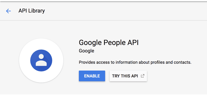 People API को चालू करना