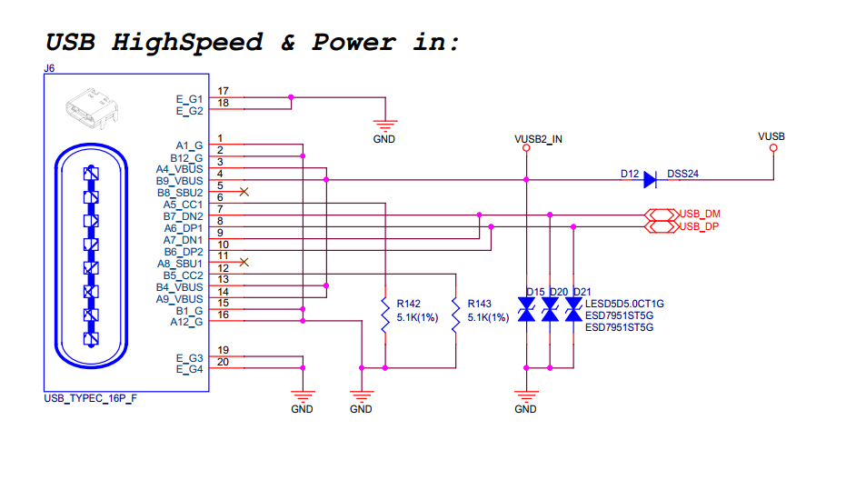 USB 2.0 Device Port Circuit (Click to Enlarge)