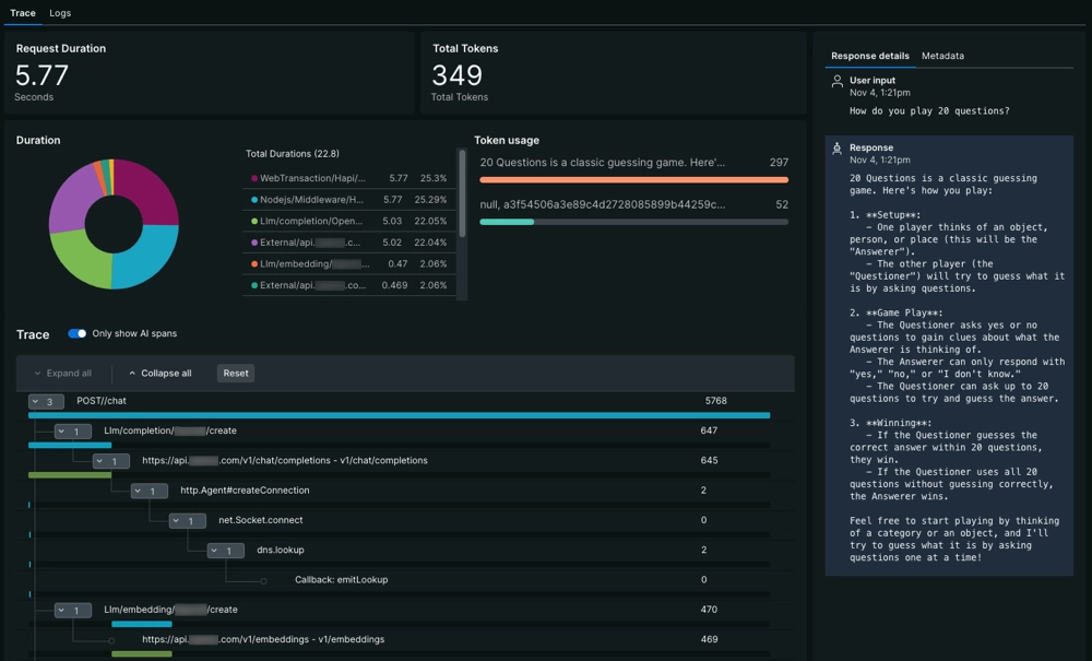 AI responses page A screenshot of the AI responses page