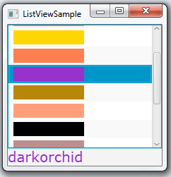 The dark orchid color is selected from the list. The dark orchid color is selected from the list.