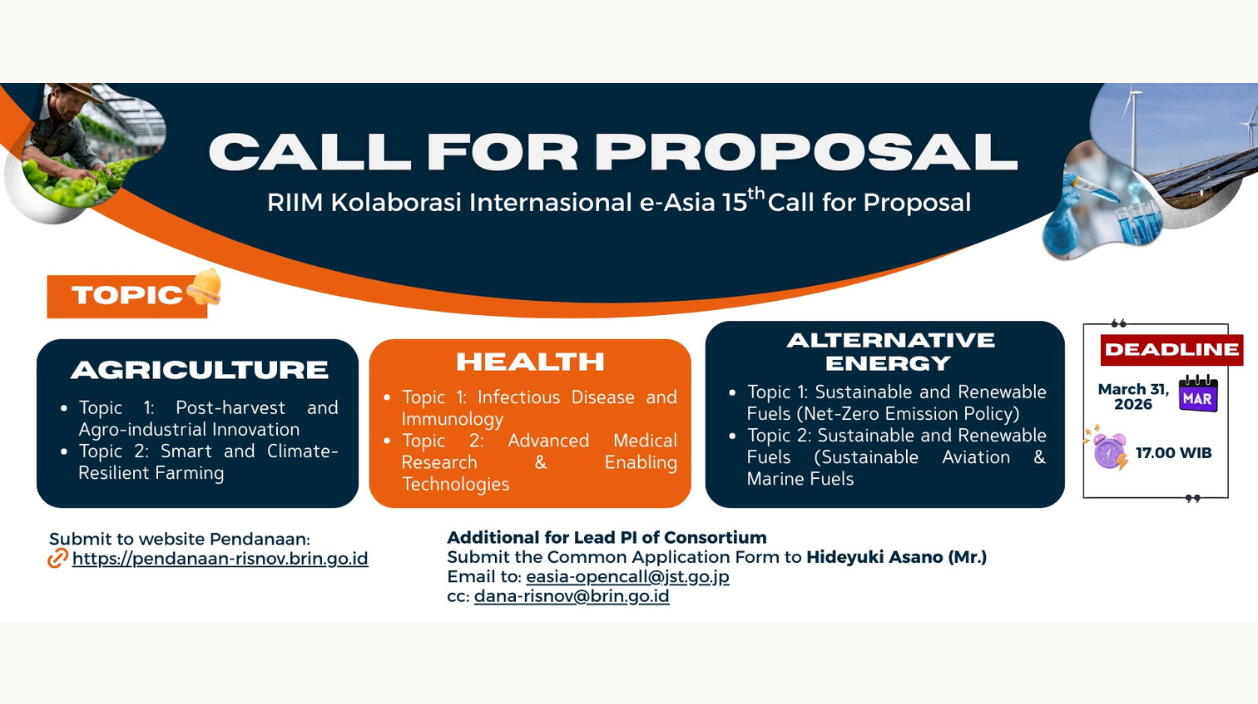 Call for Proposal RIIM Kolaborasi Internasional e-ASIA JRP 15th