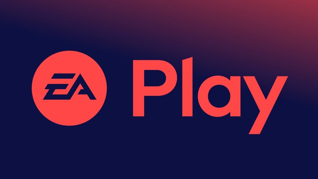 Image of the EA Play logo, featuring the EA logo in a coral-colored circle and the word Play in coral lettering on a blue background with a coral gradient.