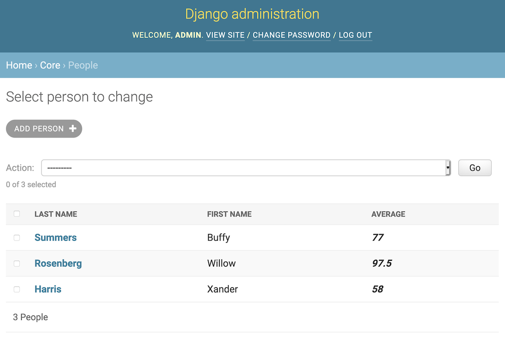 Person Change Listing with Bold Italic Column