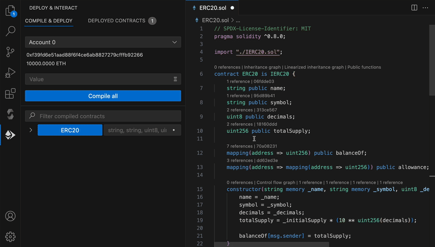 Interact with contracts
