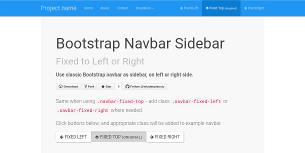Bootstrap navbars fixed to left or right