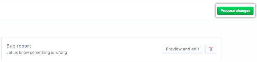 Schaltfläche „Propose changes“ (Änderungen vorschlagen)