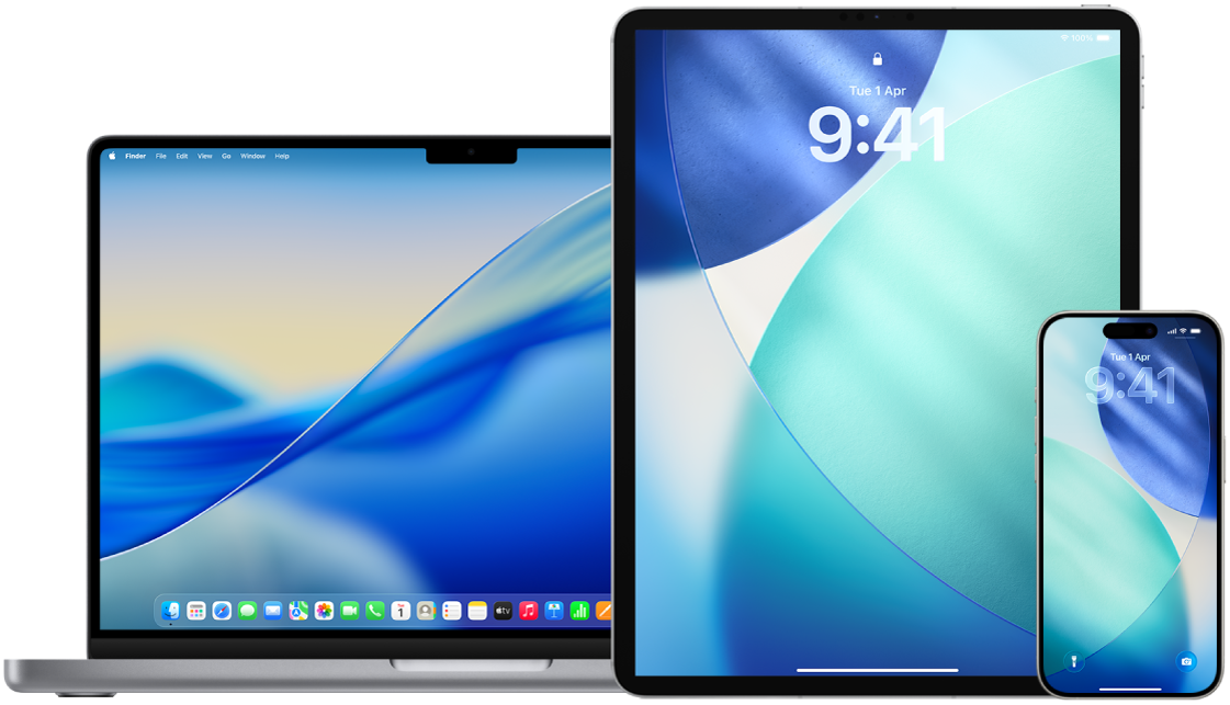 A MacBook Pro, iPad and iPhone.