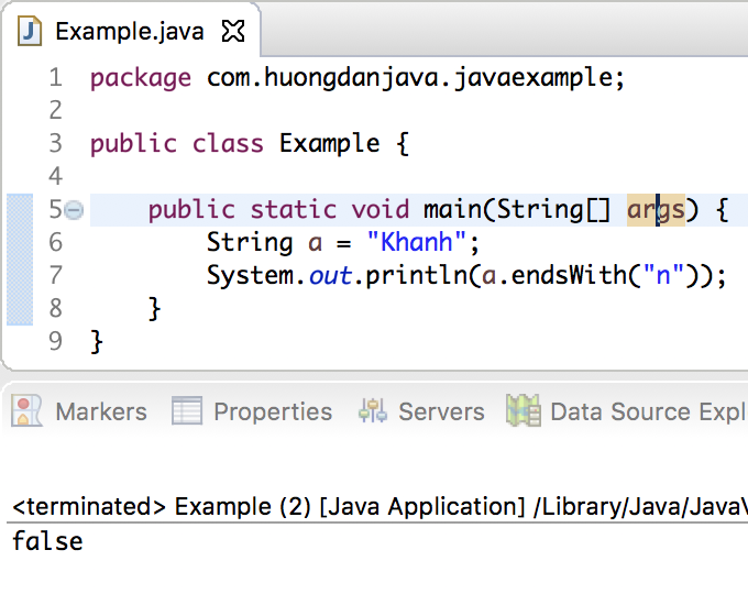 Methods of the String object in Java