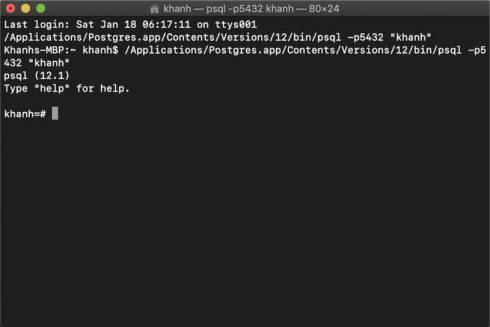 Cài đặt PostgreSQL server sử dụng Postgres.app trên macOS