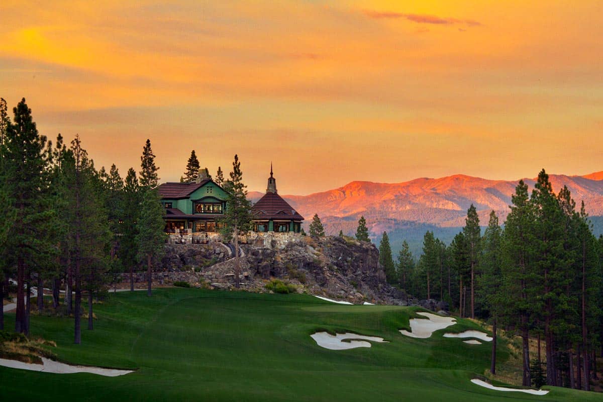 Golf course with lodge at Martis camp