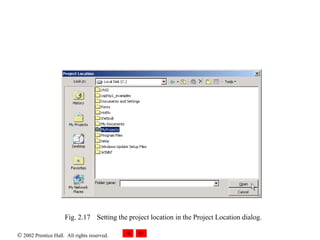 Fig. 2.17 Setting the project location in the Project Location dialog. 