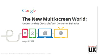 Source	
  :Google	
  -­‐	
  	
  The	
  New	
  MulF-­‐screen	
  World:	
  Understanding	
  Cross-­‐plarorm	
  Consumer	
  Behavior	
  -­‐	
  August	
  2012	
  
 