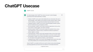 ChatGPT Usecase
 