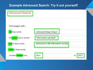 Example Advanced Search: Try it out yourself!
 