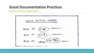 Good Documentation Practices
Some more examples…
 