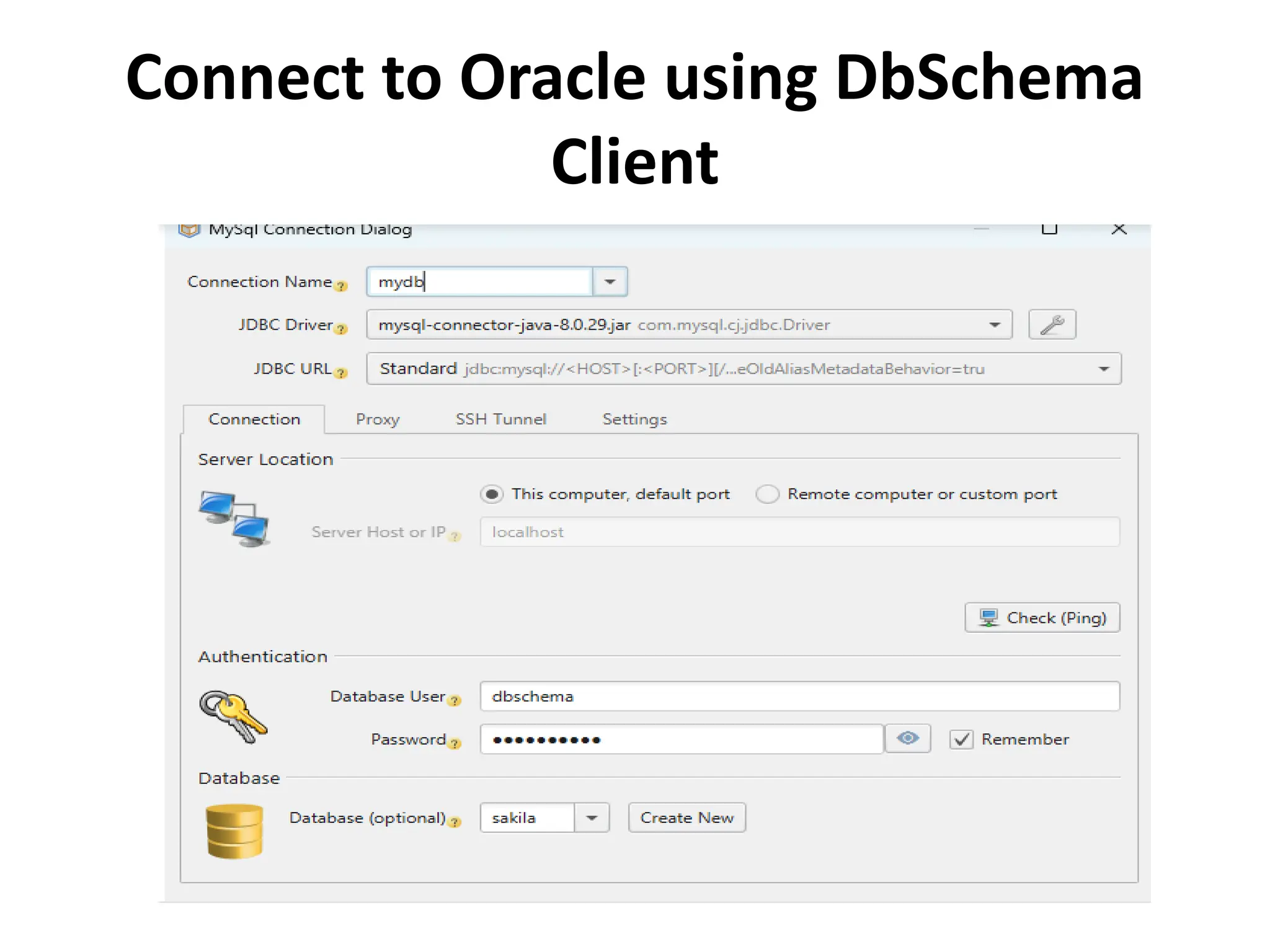 Connect to Oracle using DbSchema
Client
 