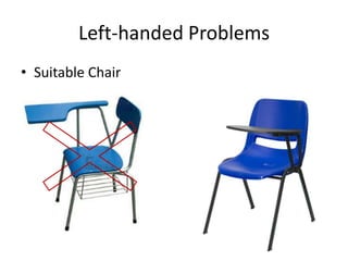 Left-handed Problems
• Suitable Chair
 