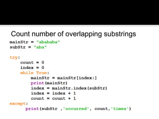 Count number of overlapping substrings
 