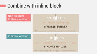 Combine with inline-block
Non-flexbox
fallback version
Flexbox version
 