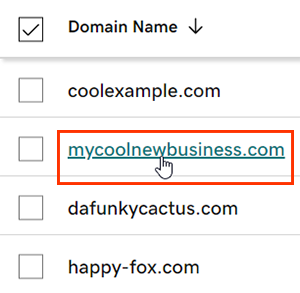 select a single domain
