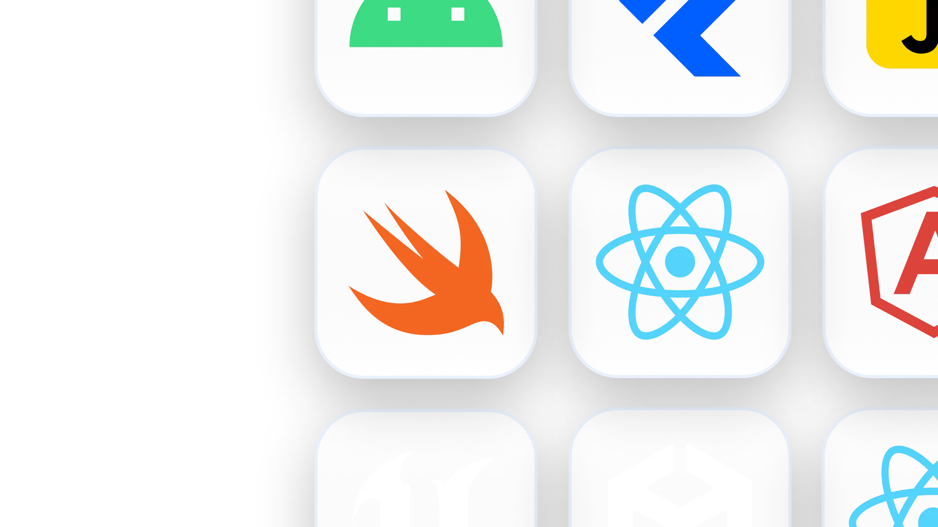 example of react, react native and ios plaform icons