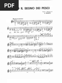 Antonello Venditti Sotto Il Segno Dei Pesci Spartito Per Pianoforte