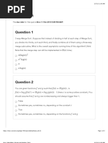 Quiz - Algorithms: Design and Analysis, Part I