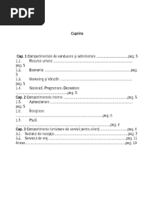 Compartimentele Hotelului