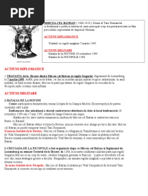 Domnitori Actiuni Militare Si Diplomatice