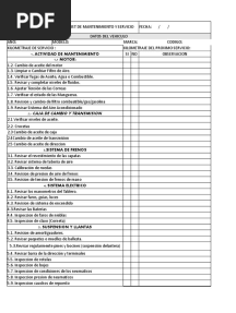 Check List de Mantenimiento y Servicios