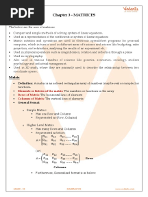 Chapter 3 - MATRICES: Applications