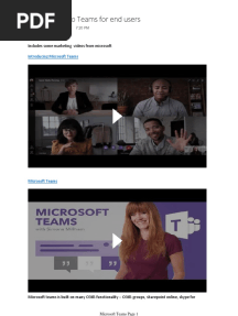 Introduction To Teams For End Users