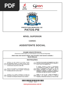 Assistente - Social PATOS PROVA PDF