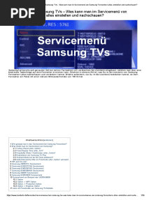 Servicemenü Bei Samsung TVs - Was Kann Man Im Servicemenü Von Samsung Fernsehern Alles Einstellen Und Nachschauen