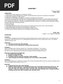 COST ACCTNG - Chapters 7 9 Activities