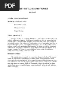 Inventory Management System (Abstract)