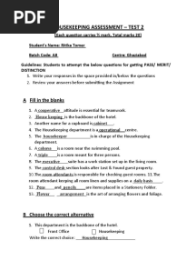 Housekeeping Assessment Test