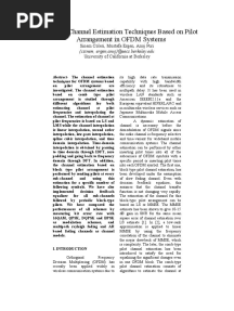 A Study of Channel Estimation Techniques Based On Pilot Arrangement in OFDM Systems